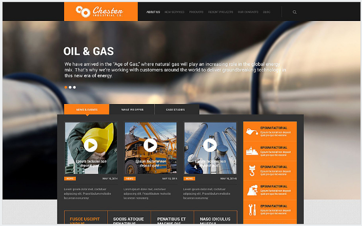 Industrial Company WordPress Theme