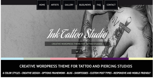 Ink Tattoo Studio - Creative WordPress Theme