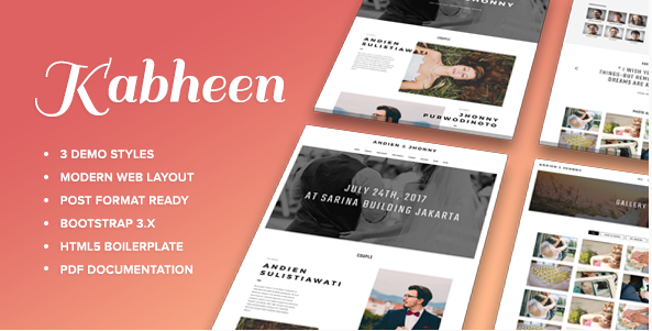 KABHEEN - Modern Wedding Web Template