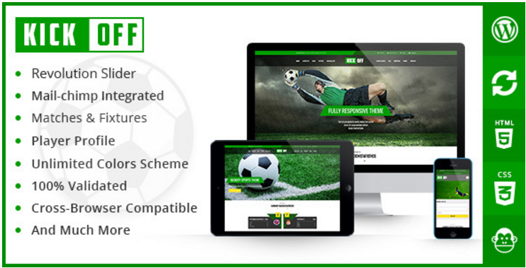 Kickoff Sports Club - WordPress Theme