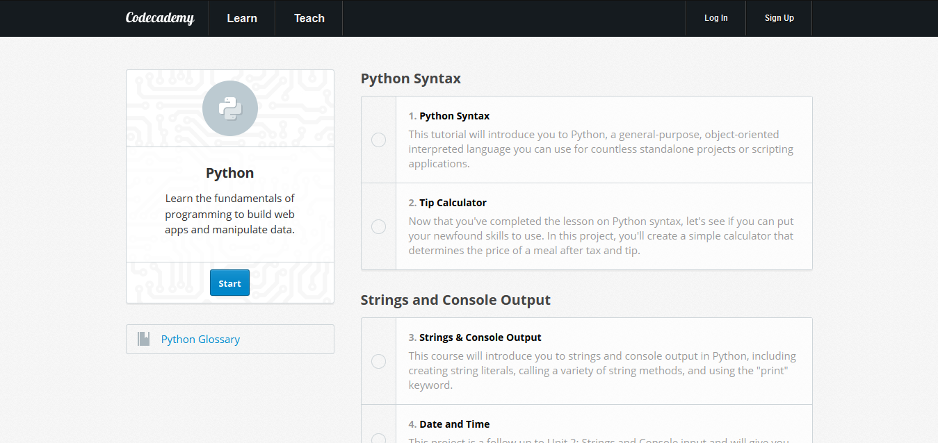 Learn-Python-Programming-I-Codecademy-Online-Tutorials