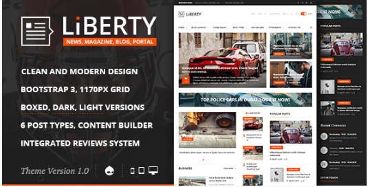 Liberty News - Magazine, Blog Drupal Theme