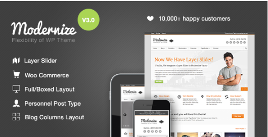 MODERNIZE: Best Drag And Drop WordPress Themes