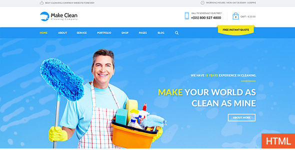 Make Clean - Cleaning Company HTML Template