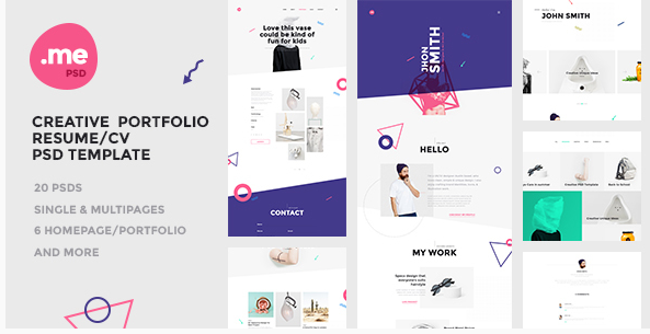 Me - Creative Portfolio & Resume CV PSD Template