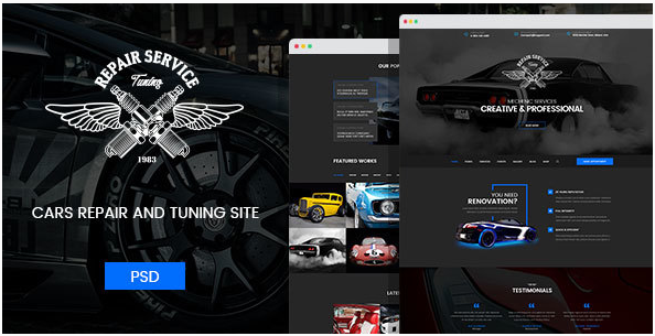 Mechanic - Car Repair, Tuning, Routine Maintenance PSD Template