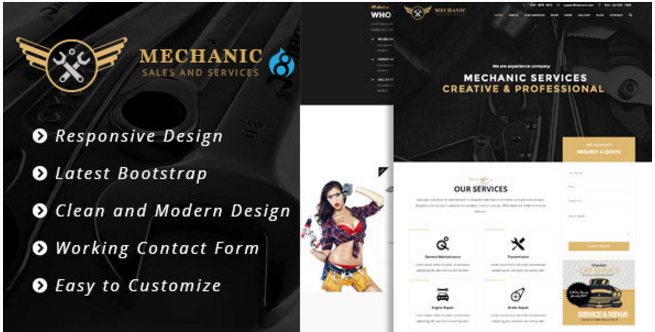 Mechanic - Car Service & Workshop Bootstrap Drupal 8 Theme