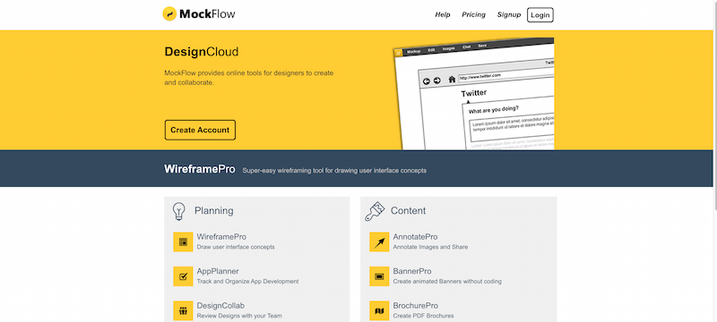 mockflow premade wireframes