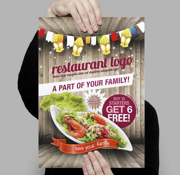 Fast Food Menu Free Poster Template for Photoshop and Illustrator!