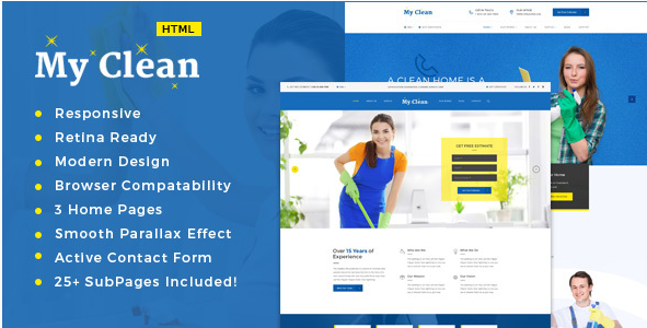 MyClean - Cleaning Company HTML5 Responsive Template