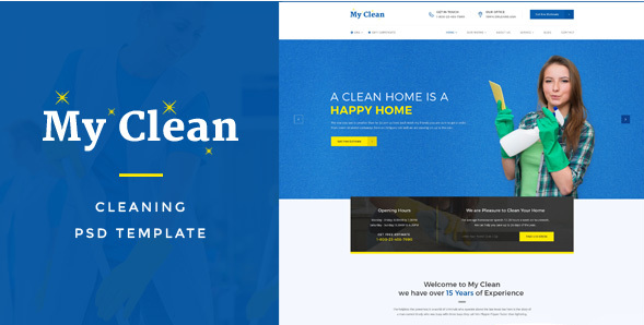 MyClean  Cleaning Company PSD Template