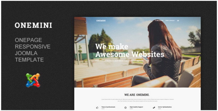 Onemini - Onepage Responsive Joomla Template