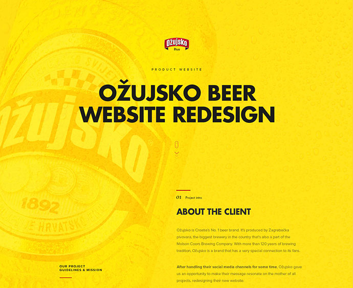 Ozujsko website redesign by Mario Šestak