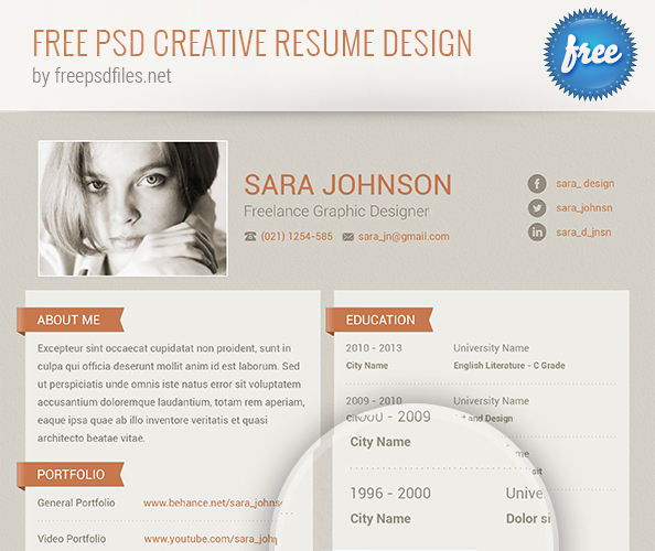 PSD Creative Resume Design