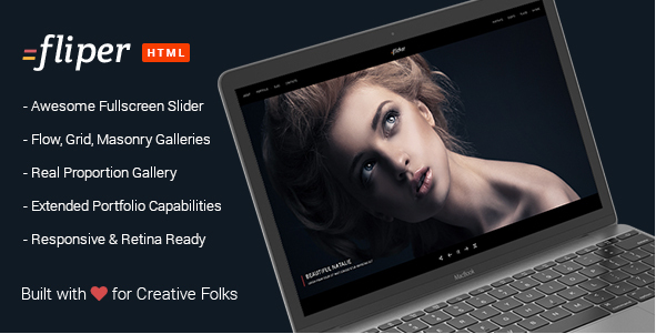 Photo Fullscreen Website Template - Fliper