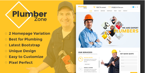 Plumber Zone - Plumbing, Repair & Construction HTML Template