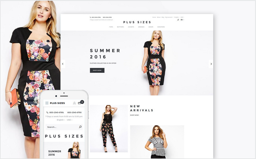 Plus Sizes OpenCart Template