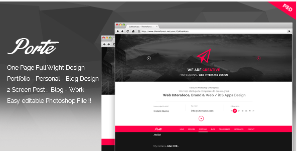 Porte - Personal Resume PSD Theme