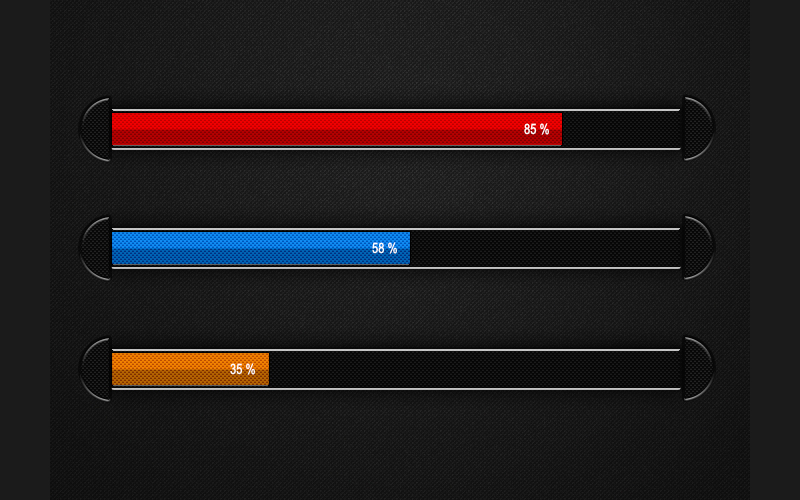 Progress Bars on Black Background