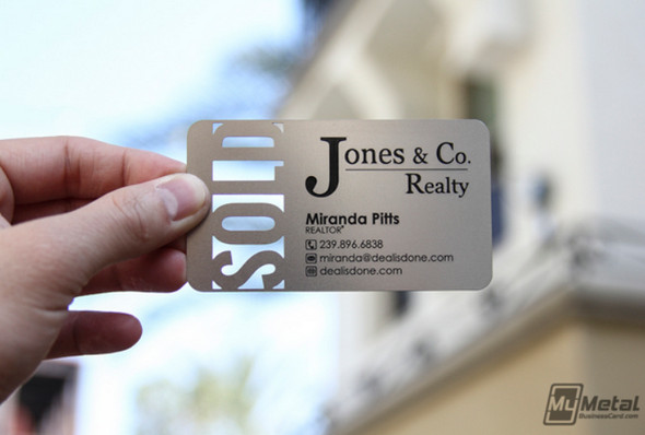 Real Estate Metal Business Card