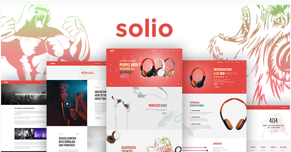 SOLIO - Music Brand Headset PSD Template