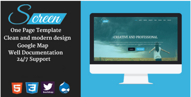 Screen - Onepage Creative Drupal Theme