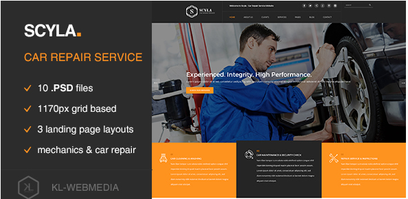 Scyla - Car Repair Service PSD template