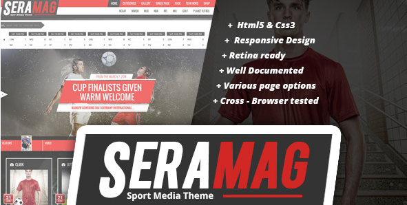 Seramag professional sport HTML5 template