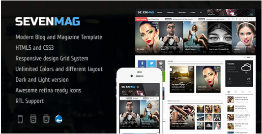 SevenMag - BlogMagzineGamesNews Drupal Theme