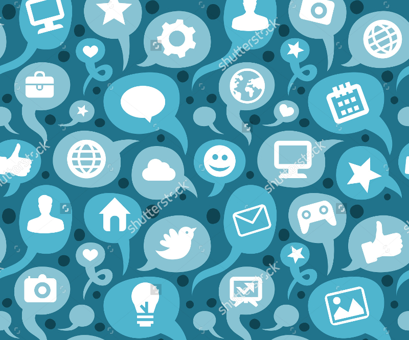 Social Media Icons Seamless Pattern: Cute Printable Doodle Patterns And Backgrounds