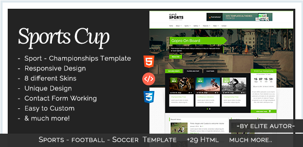 Sports Cup - Bootstrap 3 Sporting HTML Template