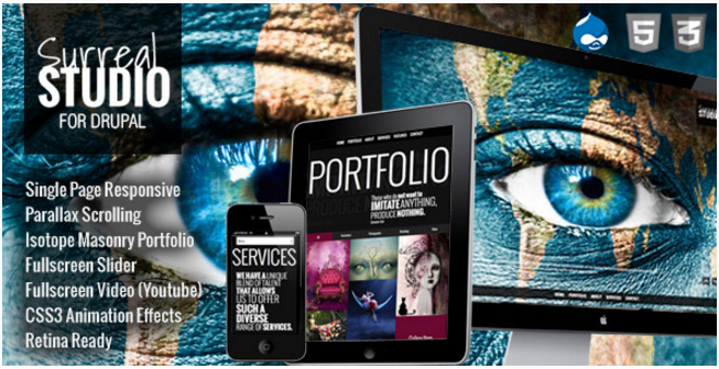 Surreal - One Page Parallax Drupal Theme