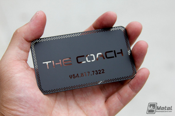 The Coach Black Metal Business Cards