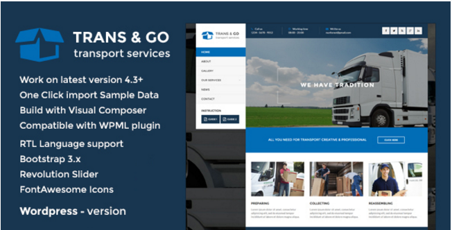 TransGo - Transport & Logistics WordPress Theme