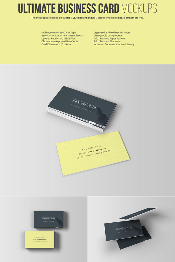 Download 30 Best Free Psd Business Card Mockups 2020