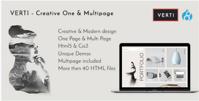 Verti - Creative OnePage & MultiPage Drupal 8 Theme