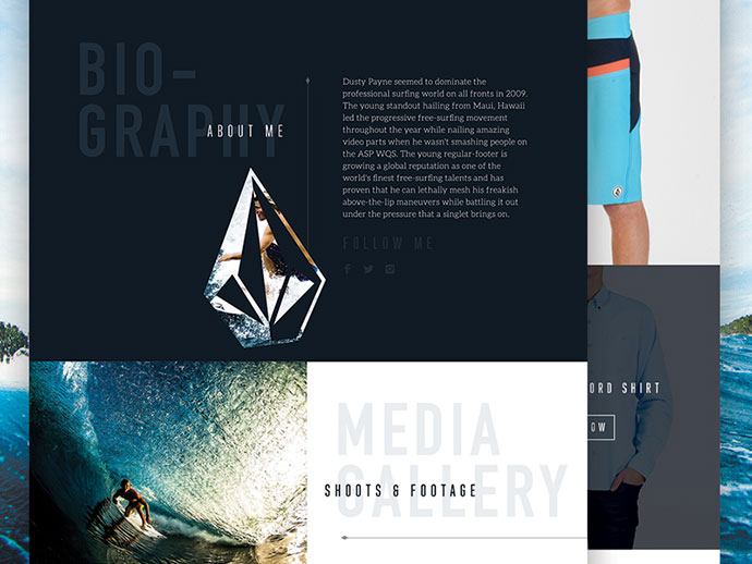 Volcom Website Concept by Nathan Riley