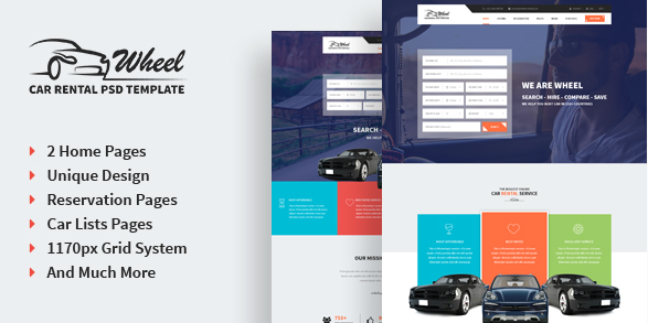 Wheel - Car Rental PSD Template