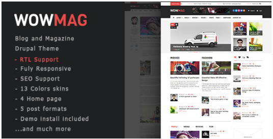 WowMag - Blog Magazine News Drupal Theme