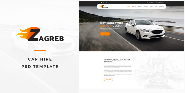 Zagreb  Car Hire PSD Template