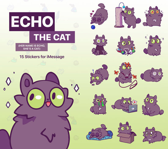 Echo the Cat: Amazing iMessages Sticker Packs For iOS10