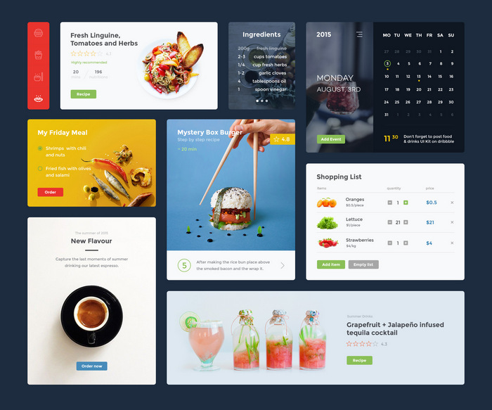 Top Free Flat UI Kits PSD For Mobile Apps, Websites