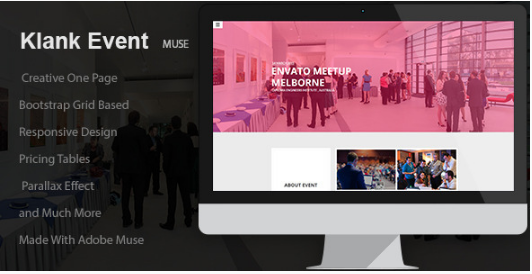 Klank Event: Best Adobe Muse Landing Page Templates