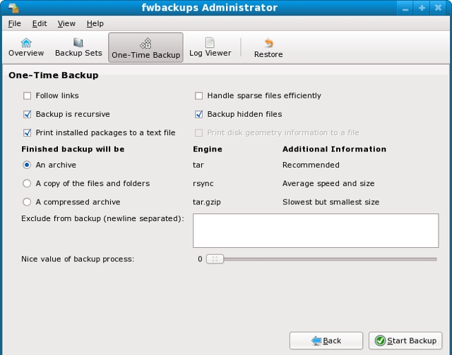 FWbackups Linux Backup Softwares