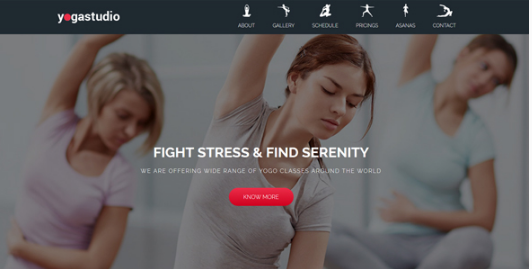 Yoga: Best Adobe Muse Landing Page Templates