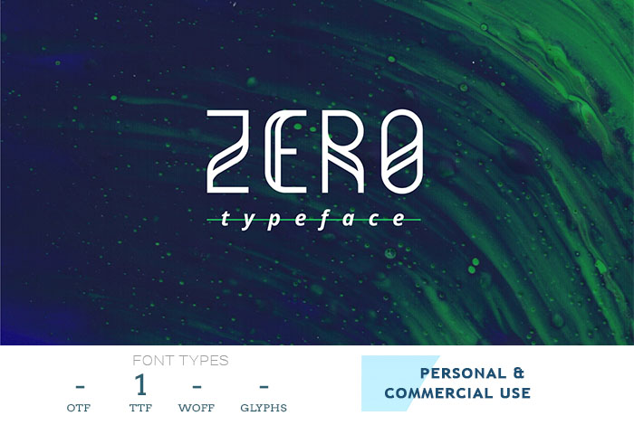 zero-geometric-typeface-font