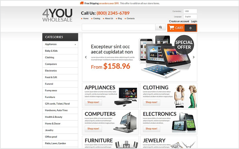 4You Wholesale PrestaShop Theme