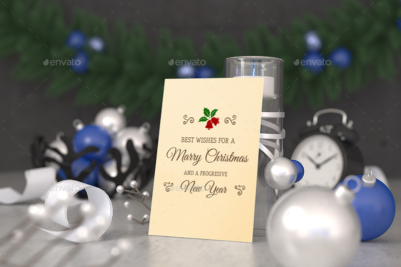 7 Christmas Greeting Card Mockups