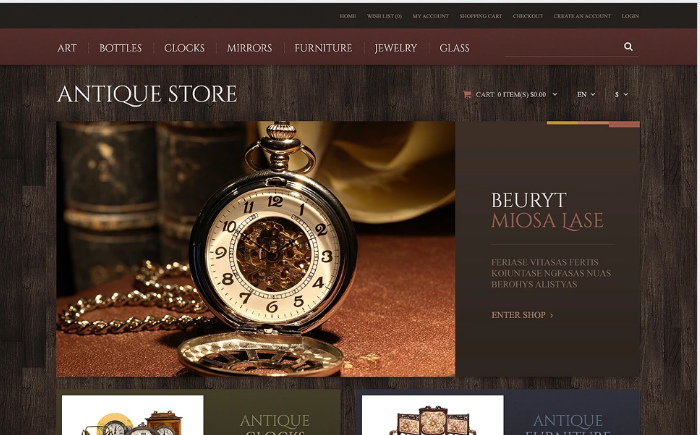 Antique Store Responsive OpenCart Template