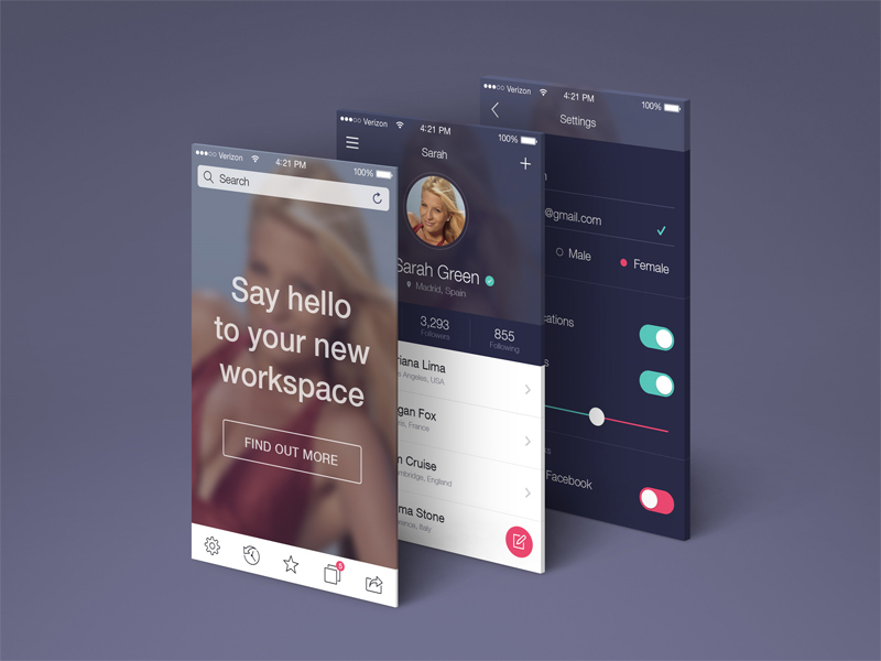 App Screens Perspective Mockup Free Download